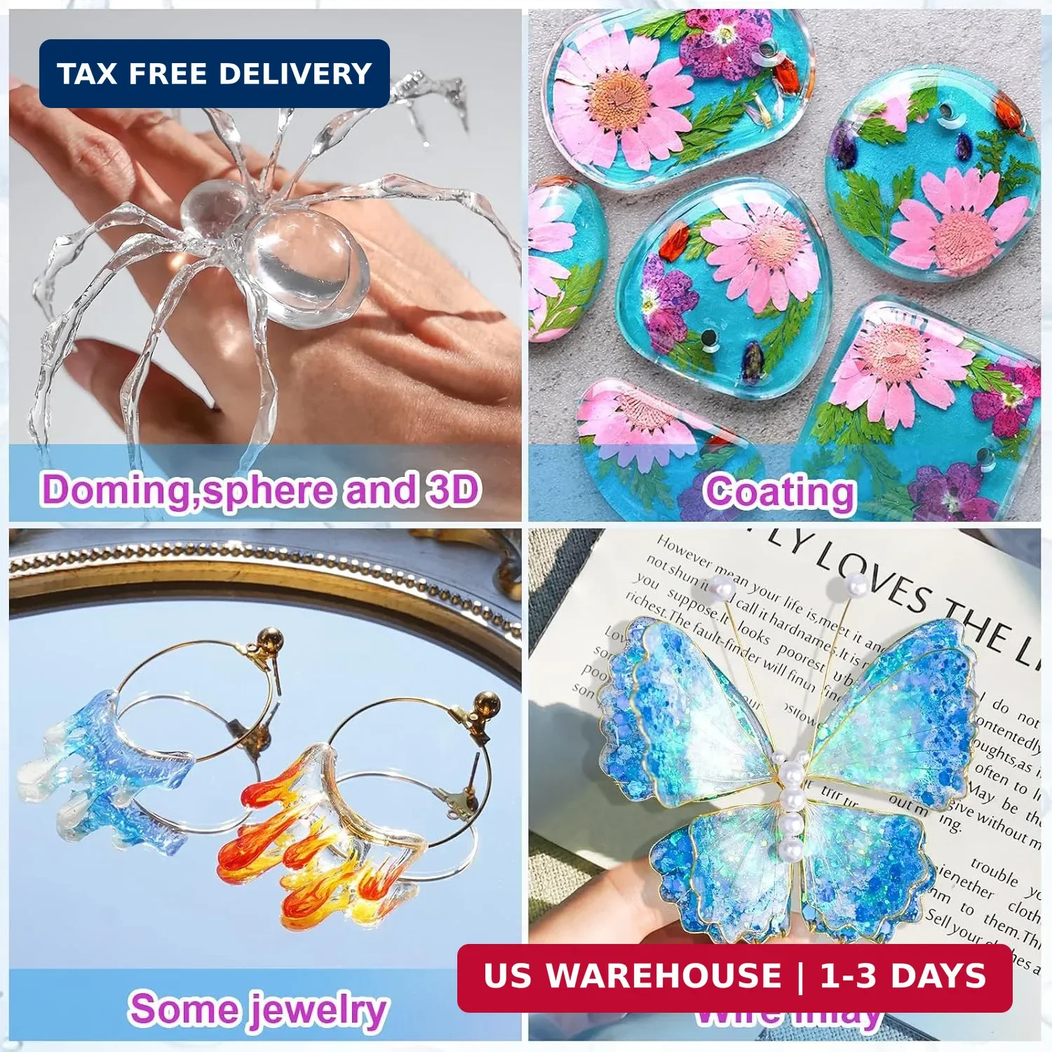 LET’S RESIN UV Resin, 200g High Viscosity Resin for Crafts, Doming, Coating | Th