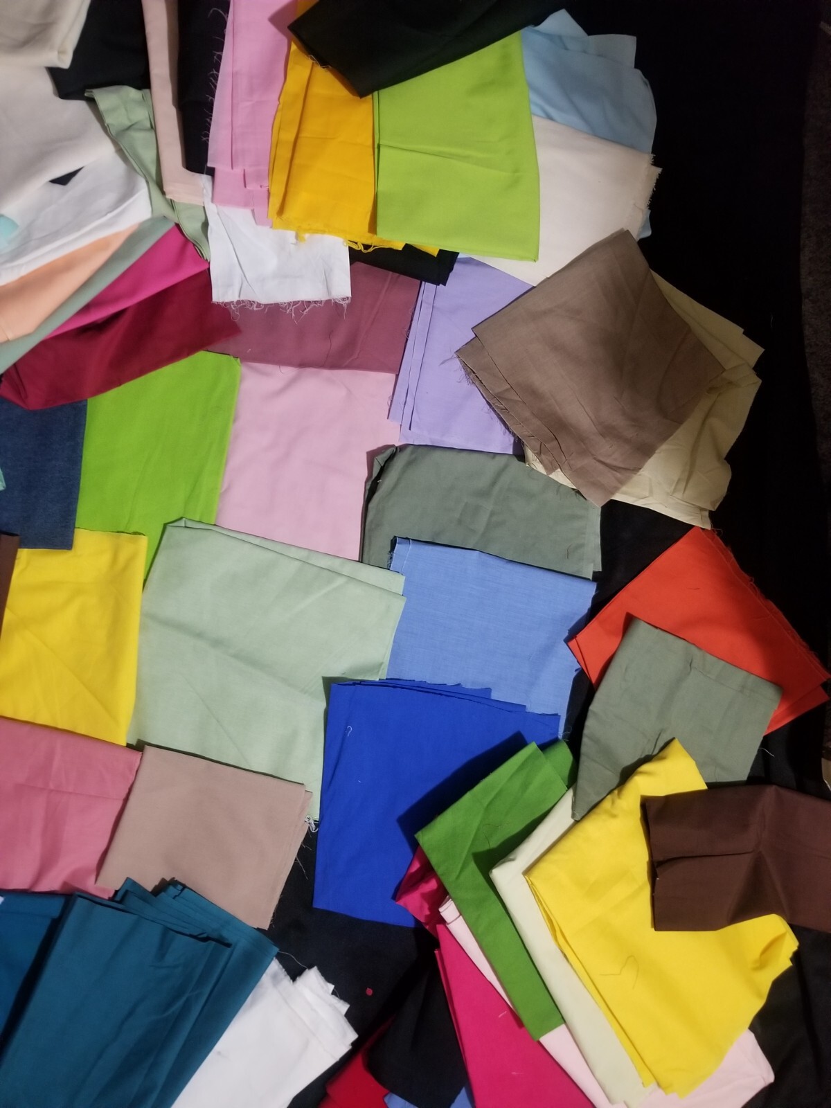 New Solid/Plain Cotton Fabric For Quilts Scrapbooking Crafts Sewing – Lot of 30