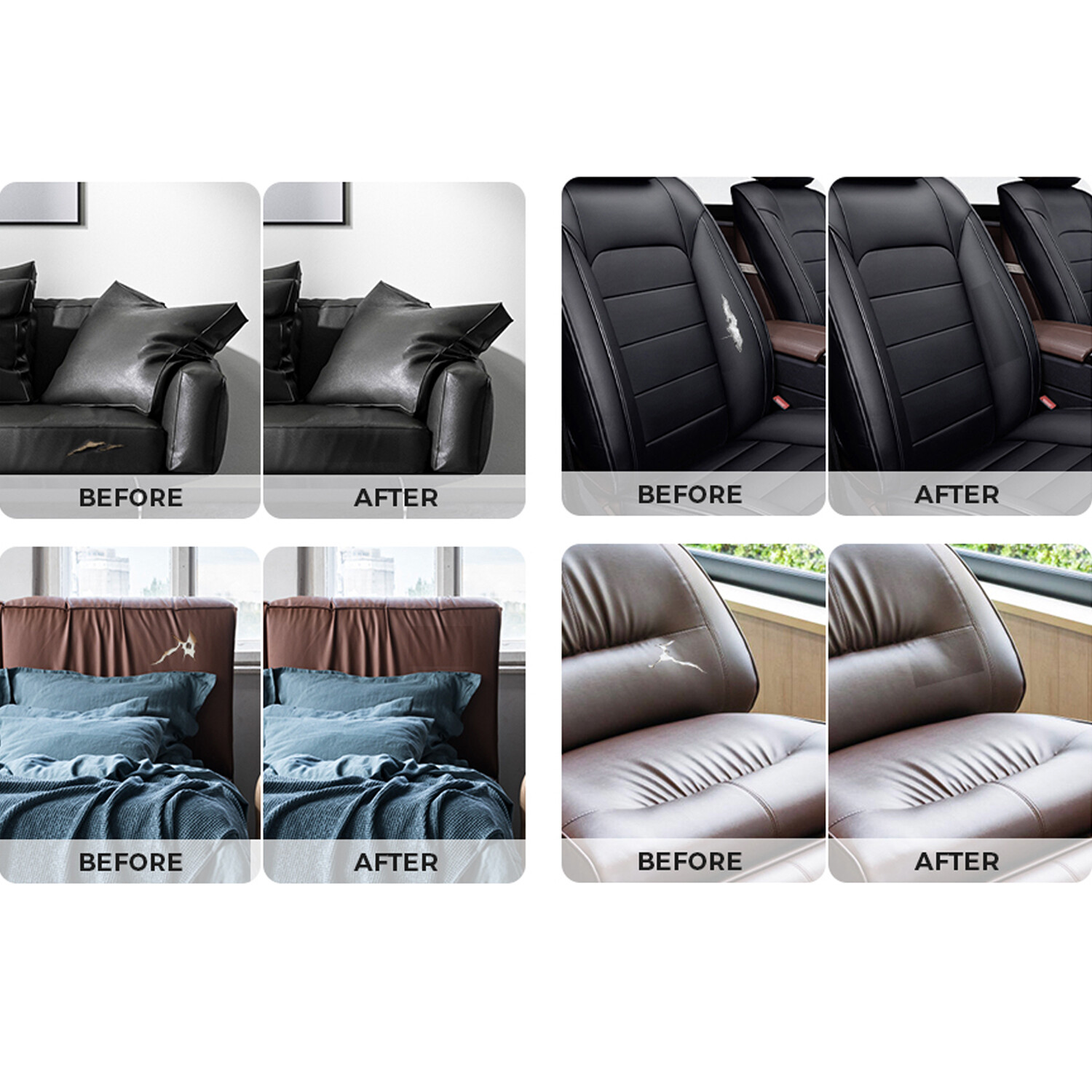 Self Adhesive Vinyl Faux Leather Fabric Repair Patch Kit 54″ for Car seat Sofas