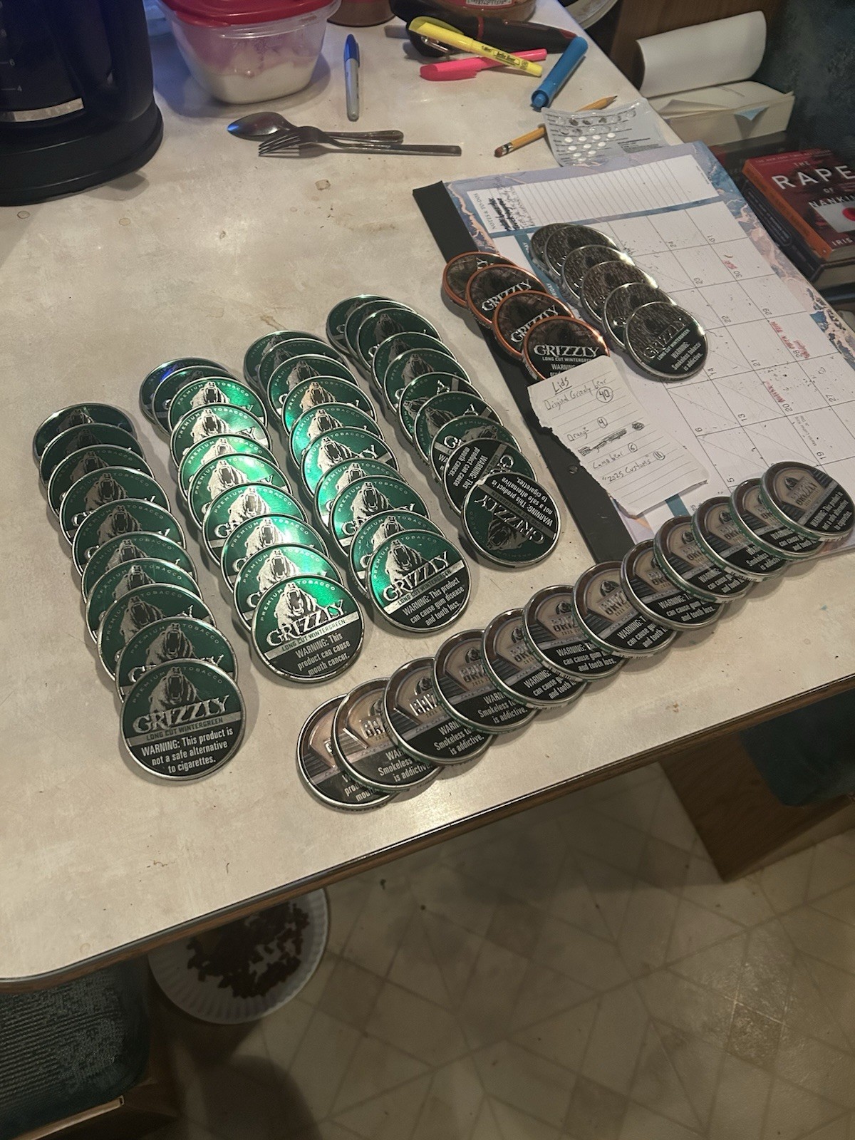 Grizzly Wintergreen metal can tops For CRAFTS, Or Target Practice 61 Total Lids