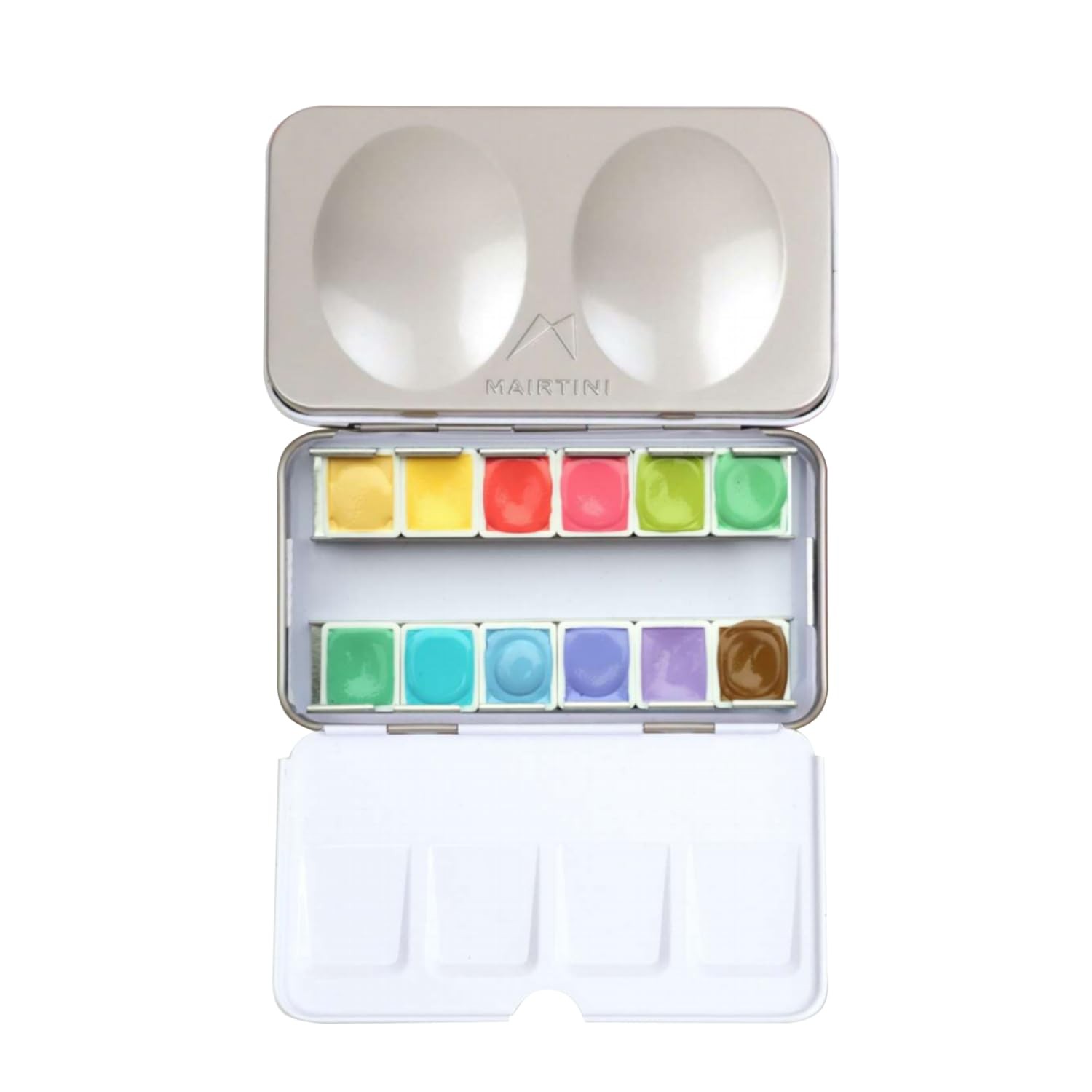 Academy Grade HalfPan Solid Watercolor Paint Set Iron Case 12 PCS Pink