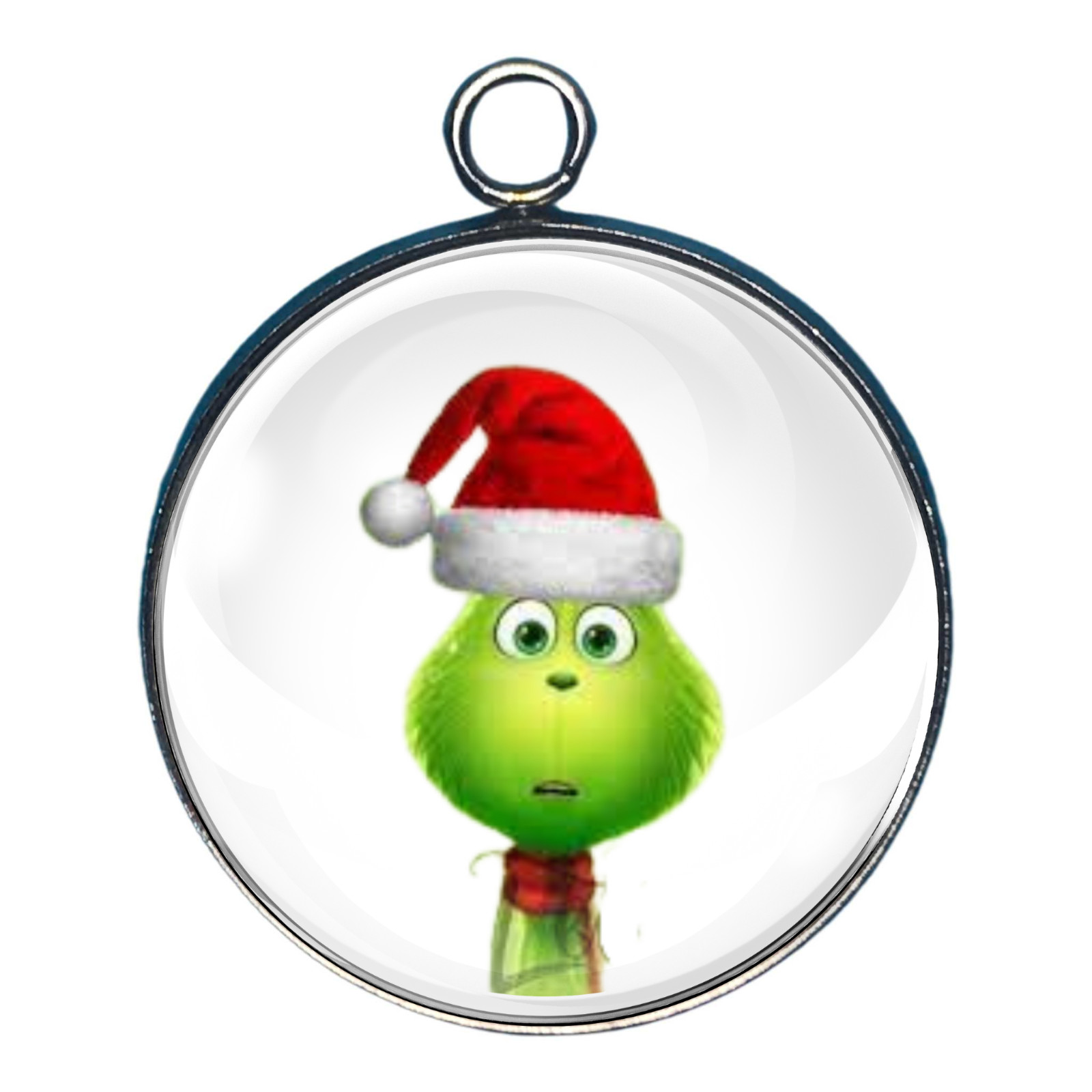 Grinch Christmas Glass Cabochon Charms, Jewelry Making Charms