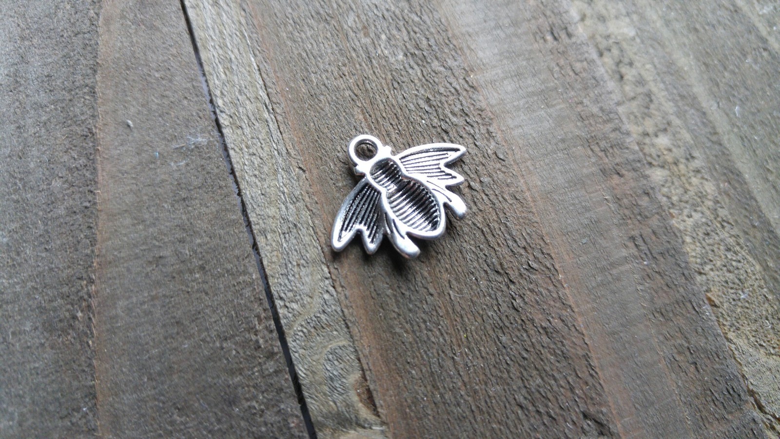 6 Bee Charms Pendants Bumblebee Charms Antiqued Silver Charms Set Insect Charms