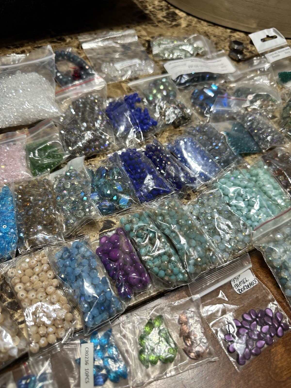 Large 65+ bag Lot Fire Polished Czech Glass Fire Polish Beads 8-4mm New!