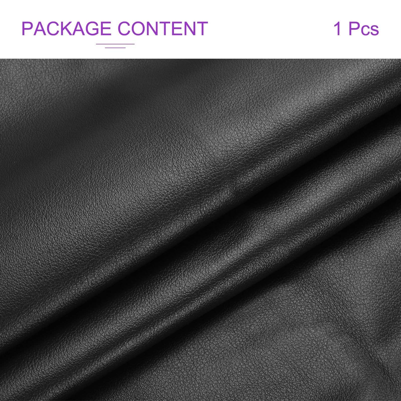 DMiotech 1 Pack 8 Inch x 53 Faux Leather Sheet 8 x 53 Inch, Black