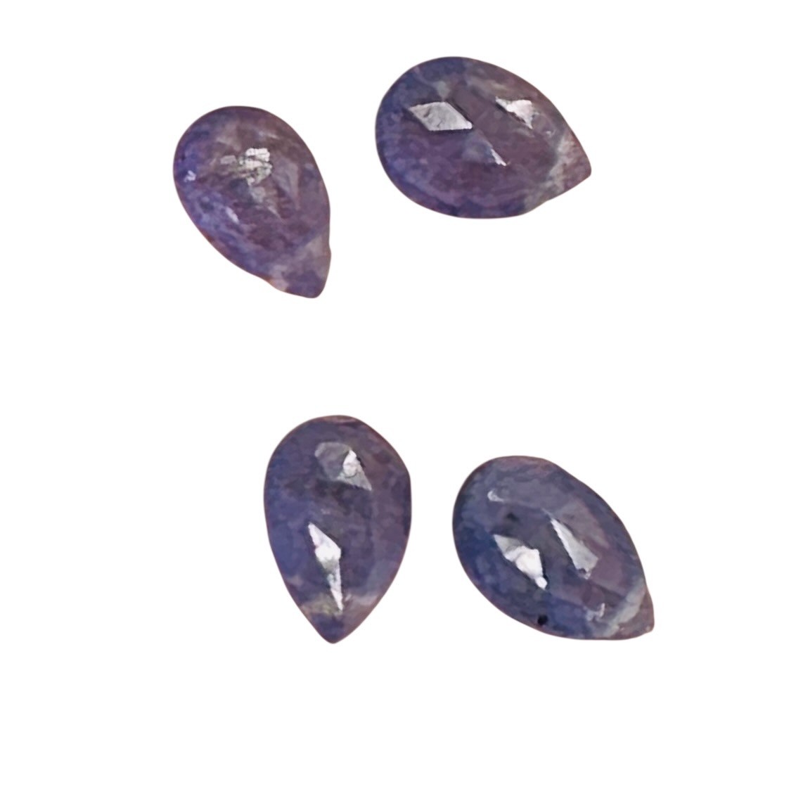 Tanzanite AAA Graduated Briolette Beads | 10x7x5 to 7x5x3mm | Lavender| 4 Beads|