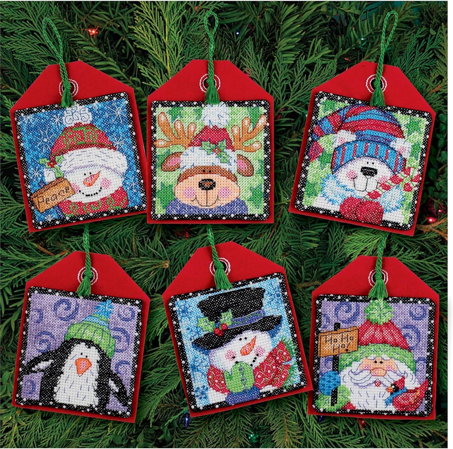 Fun & Easy Counted Cross Stitch Christmas Pals Kit – 6 Ornaments for Ages 13+