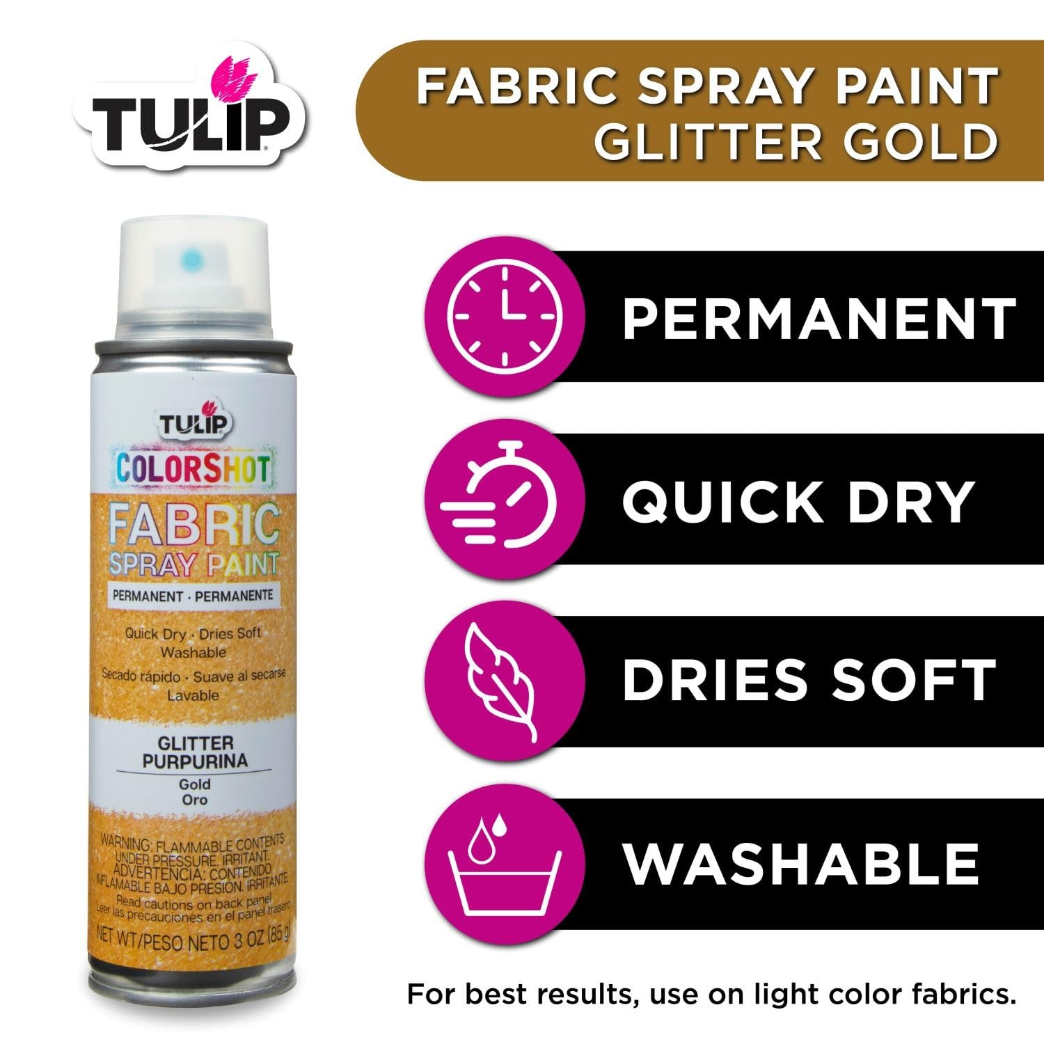 ColorShot Instant Fabric Spray Paint, Permanent Color SprayOn Fabric Paint, 3…
