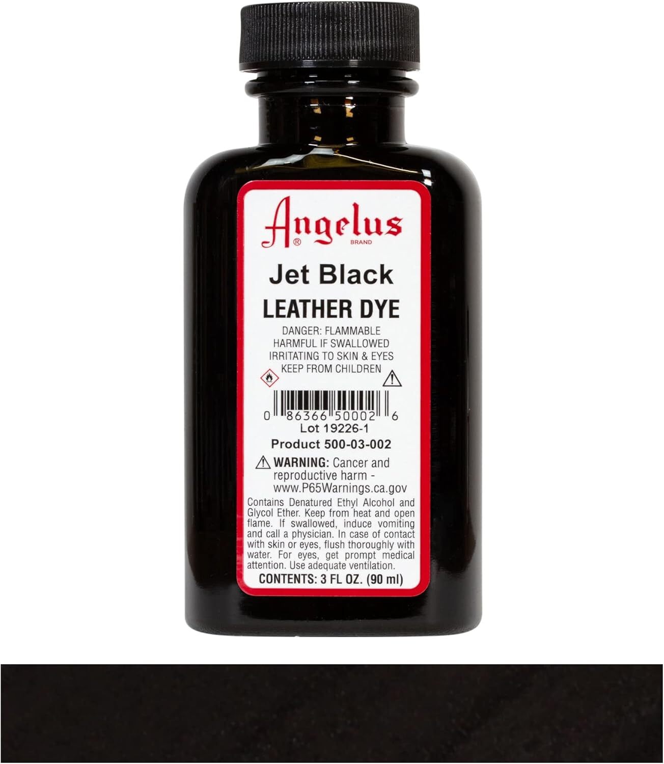 Angelus Leather Dye- Flexible Dye for Shoes, Boots, Bags, Jet Black