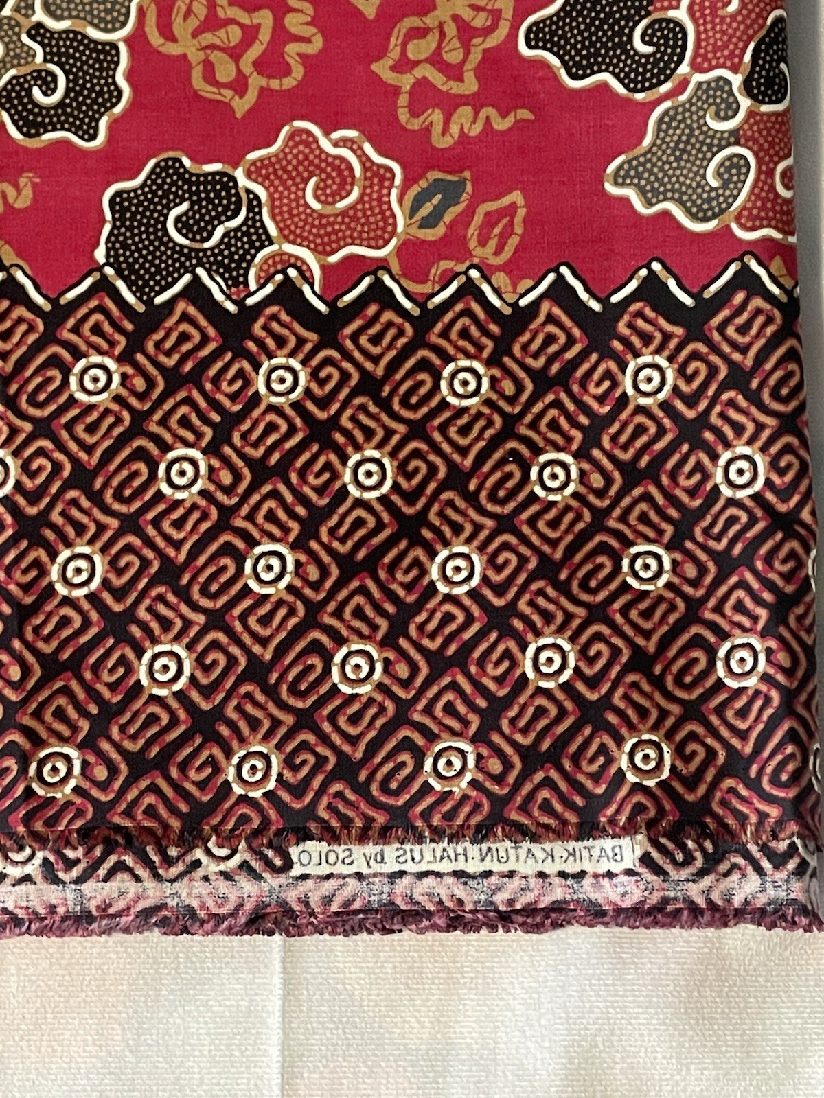 100% Cotton Fabric Batik Katun Halus Indonesia Red BTY. 45” New