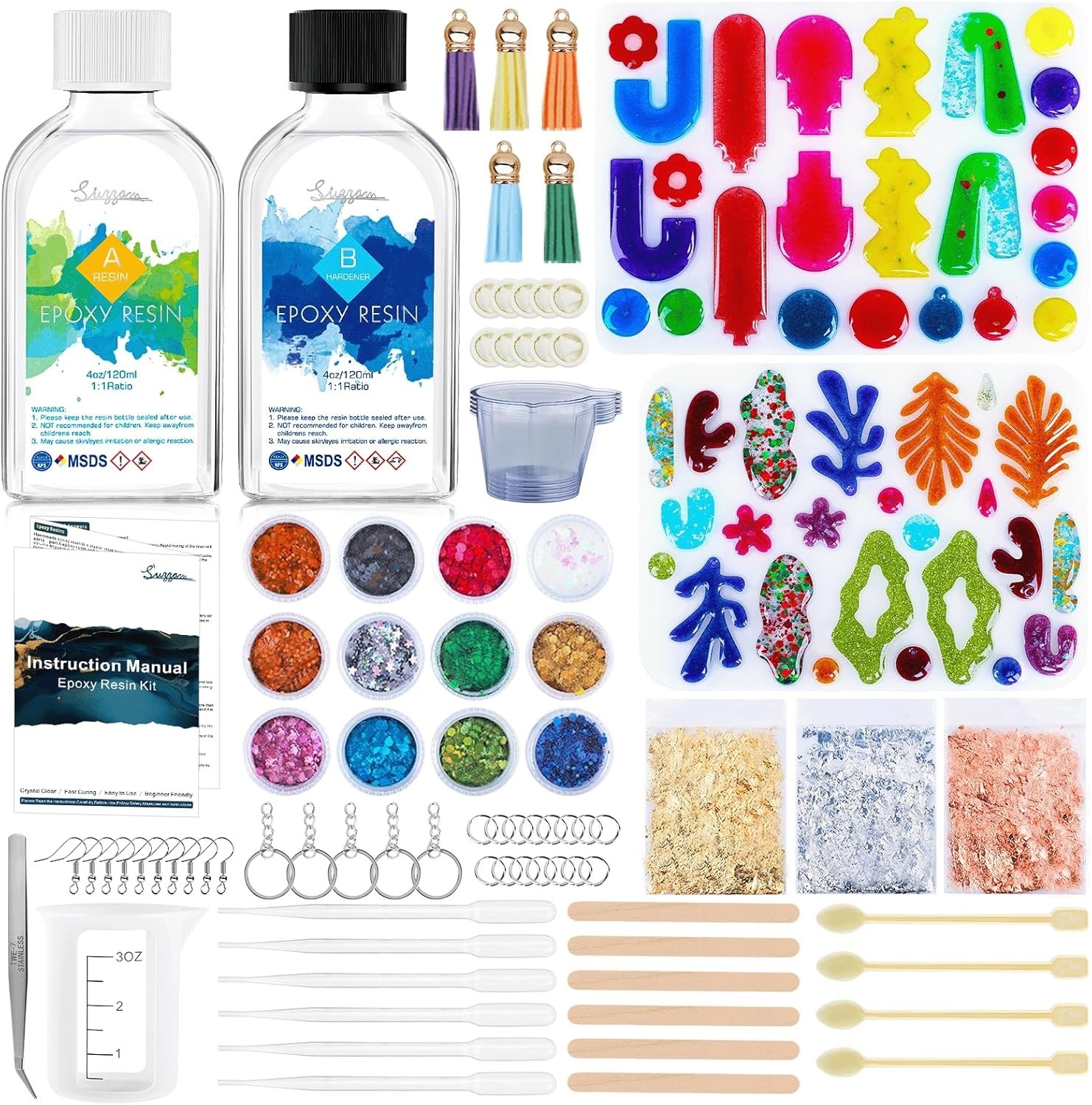Crystal Clear 8OZ Epoxy Resin Kit – Complete Jewelry Supplies & Easy Mix Formula