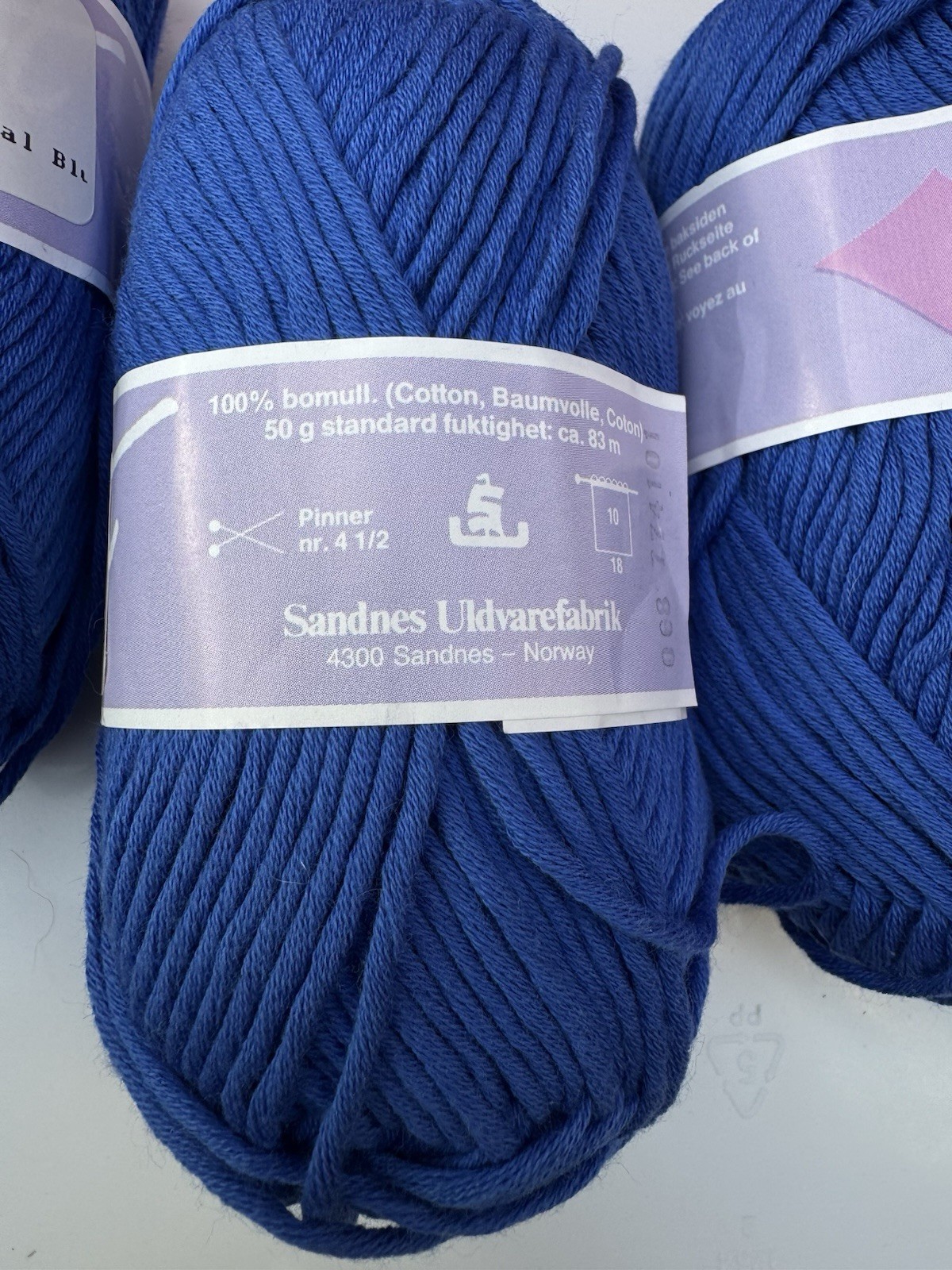 Lot of 5 Sandnes Garn Mandarin Soft Cotton Yarn, 68 Royal Blue, Y04762 discount