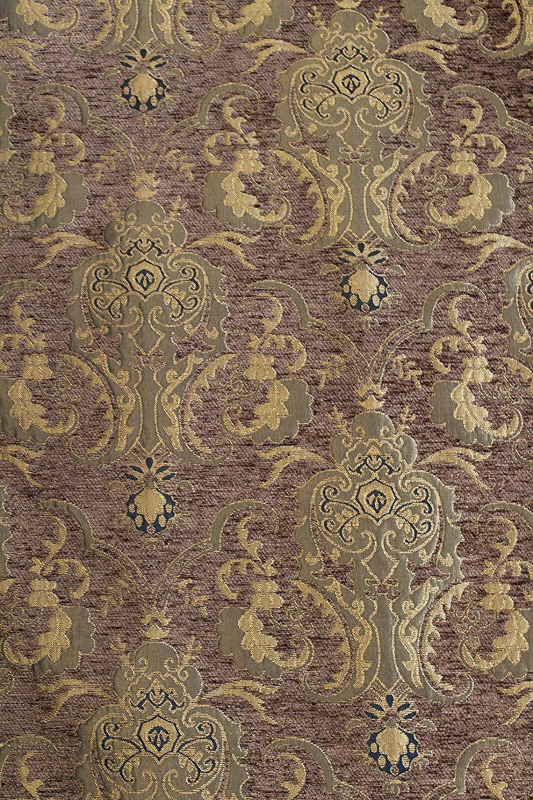 Drapery and Upholstery Chenille Fabric By the Yard Elegant Damask Pattern 58″ w
