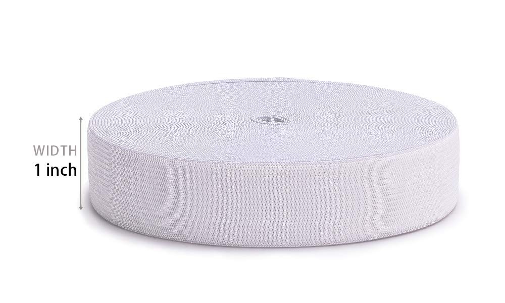 Airisoer Elastic Bands for Sewing 1 Inch 32 Yards 1 * 32 Yard, White