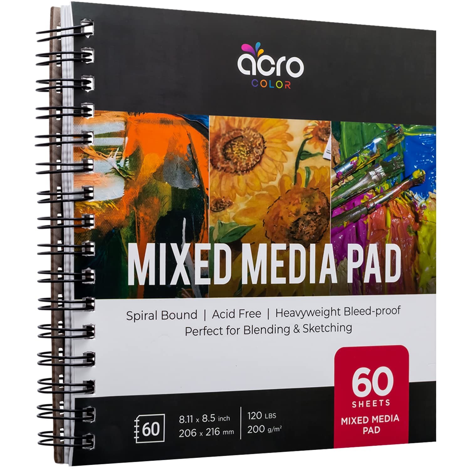 Mixed Media Sketchbook 8.11ย X 8.5ย | Spiral Bound Sketch Pad With Thick He…