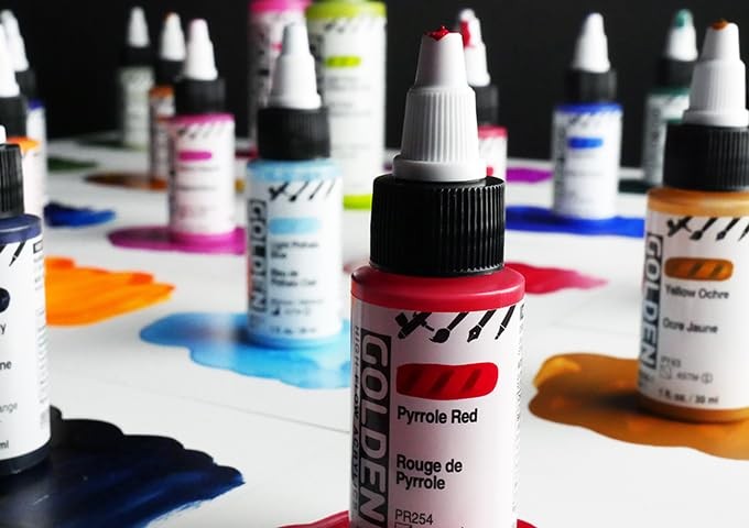 GOLDEN High Flow Acrylics 1 fl. oz. Bottle Carbon Black Professional Paint
