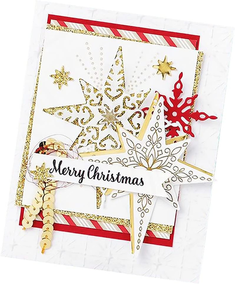 7Pcs Anise Stars Cutting Dies, Stars Die Cuts Metal Embossing Stencils Template
