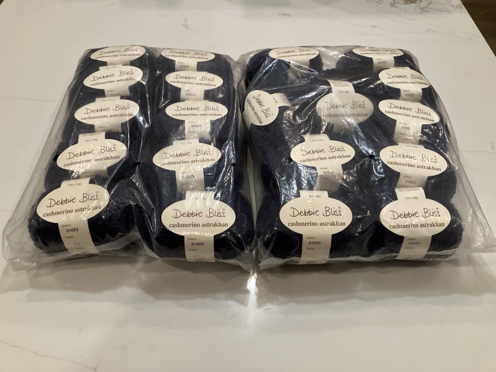 21 Skeins Luxury Debbie Bliss Cashmerino Astrakhan Yarn Navy Blue 31023