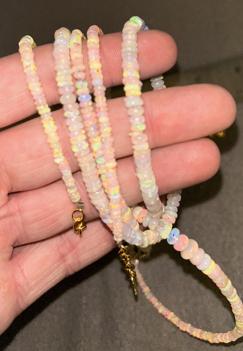 3-6mm Natural Ethiopian Multi Fire Opal Roundell Cut loose beads Gemstone 10 Pc+