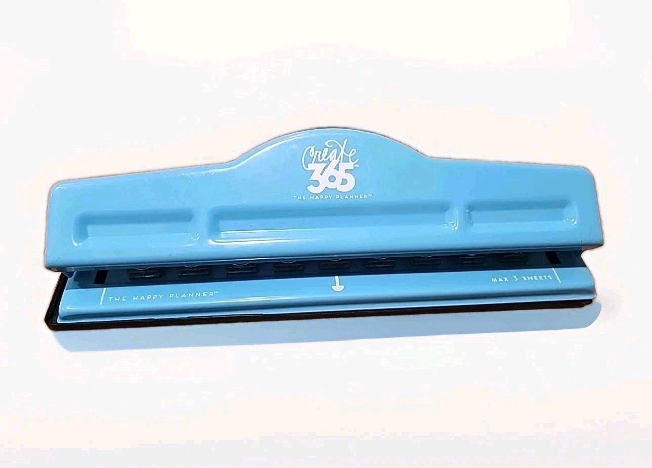 The Happy Planner Classic Paper Punch BLUE 9 Hole Punch 11”