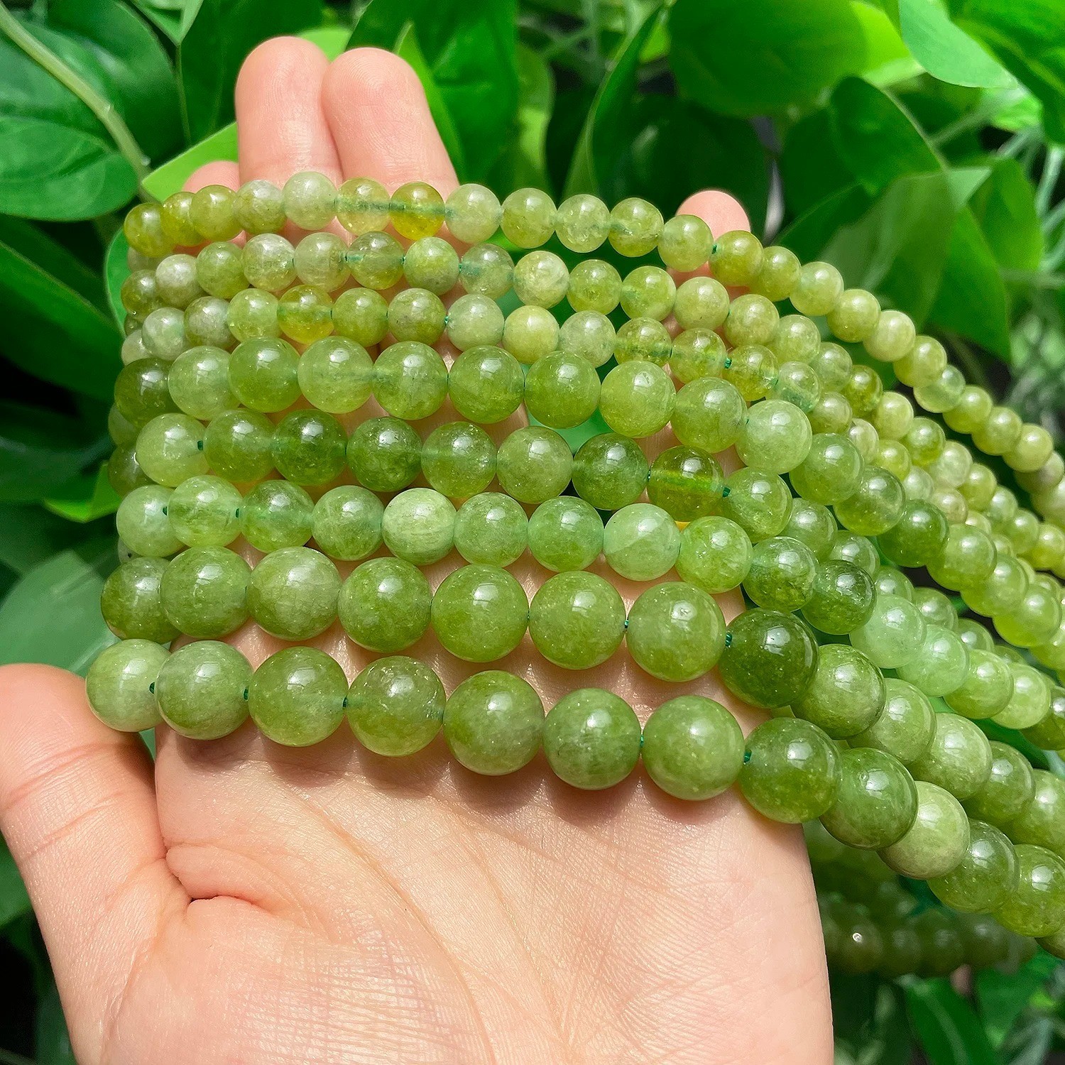 Natural Green Peridot Faceted Round Gemstone Beads 4mm 6mm 8mm 10mm 12mm 15″