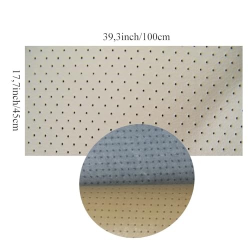 Leather Repair Patch Breathable Perforated Adhesive Self 17.7×39.4″ Beige 1.0