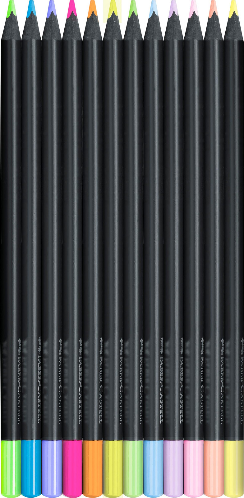 Faber Castell Black Edition Colored Pencils 12 Count Pastel Neon Eco Friendly