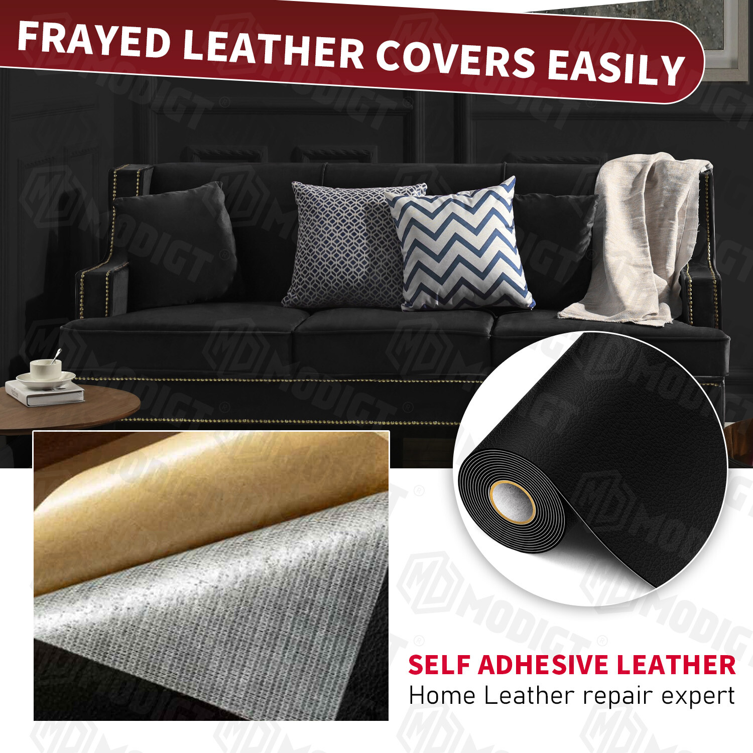 Self Adhesive Leather Repair Patch Couch Sofa Car Seat Chair Renovation Sticker