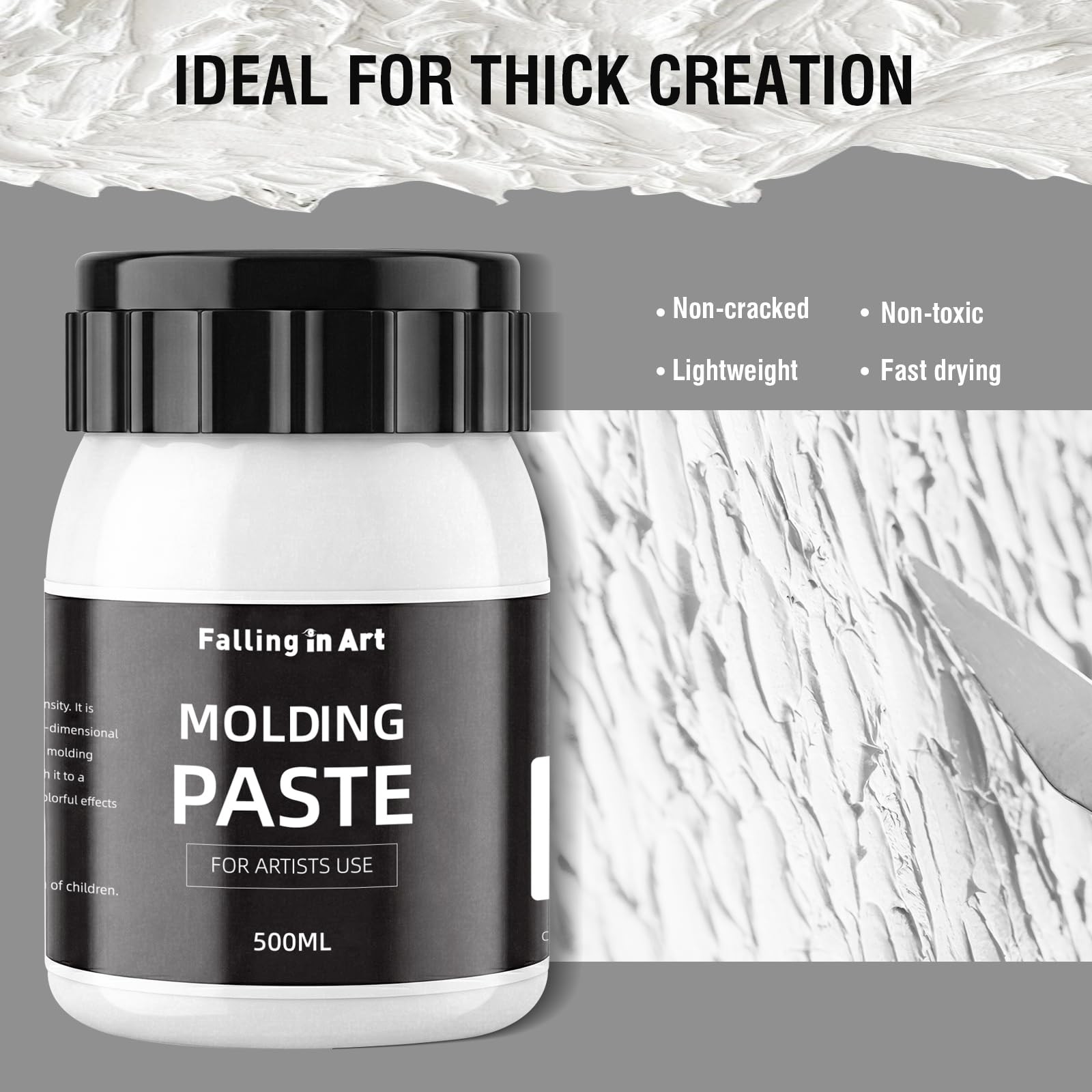 Modeling Paste for Acrylic Painting, 16.9 Oz Lightweight Acrylic Textured Pas…
