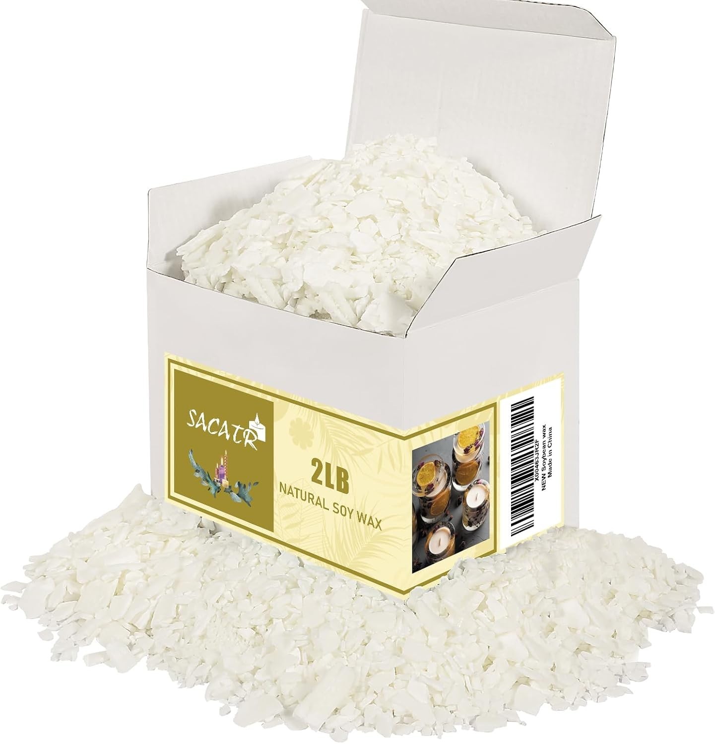 2LB 100% Pure Soy Wax for Candle Making | Natural, No Additives, Kid-Friendly