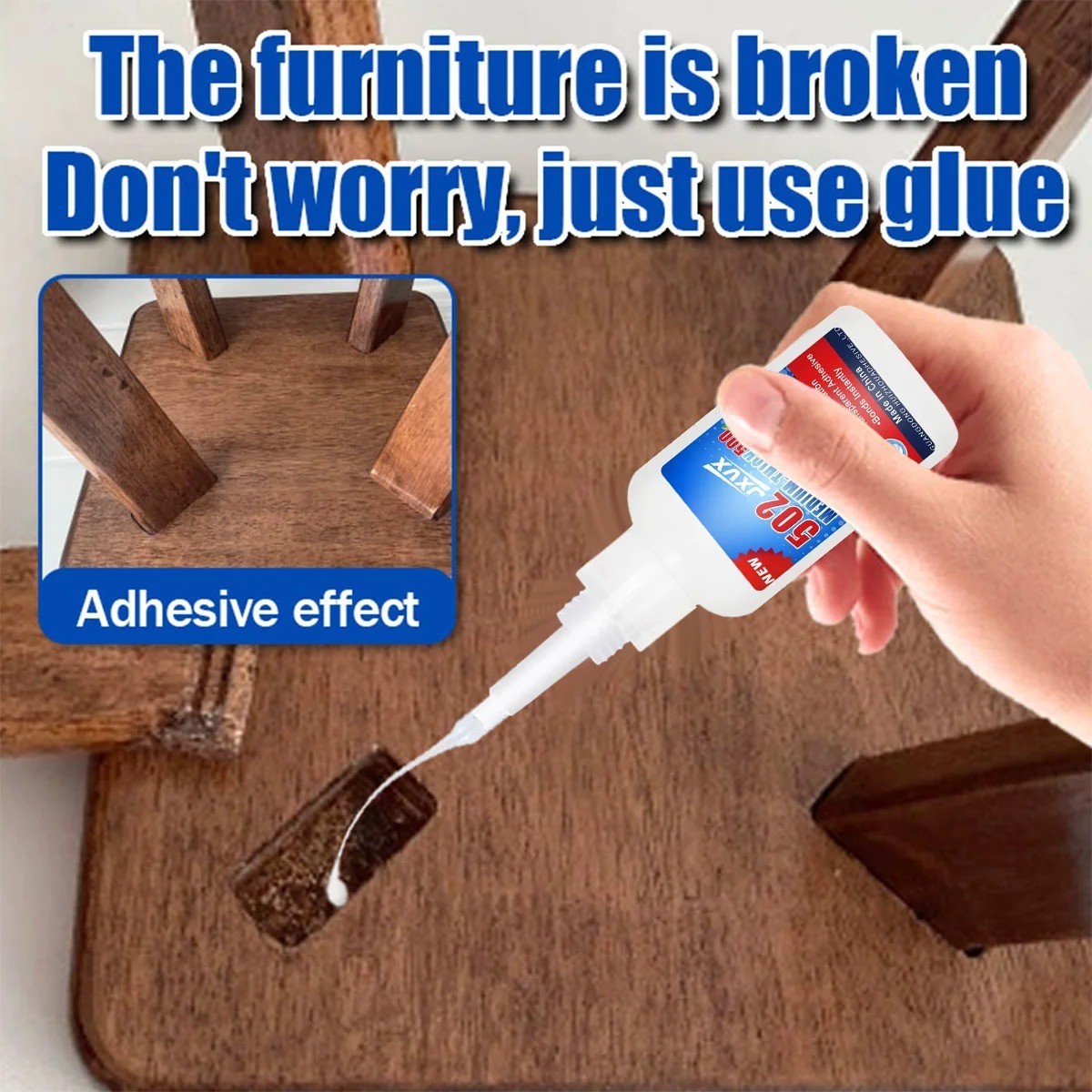 502 50g Super Glue Extra Strong Fast Instant Adhesive Metal Plastic Wood Glass