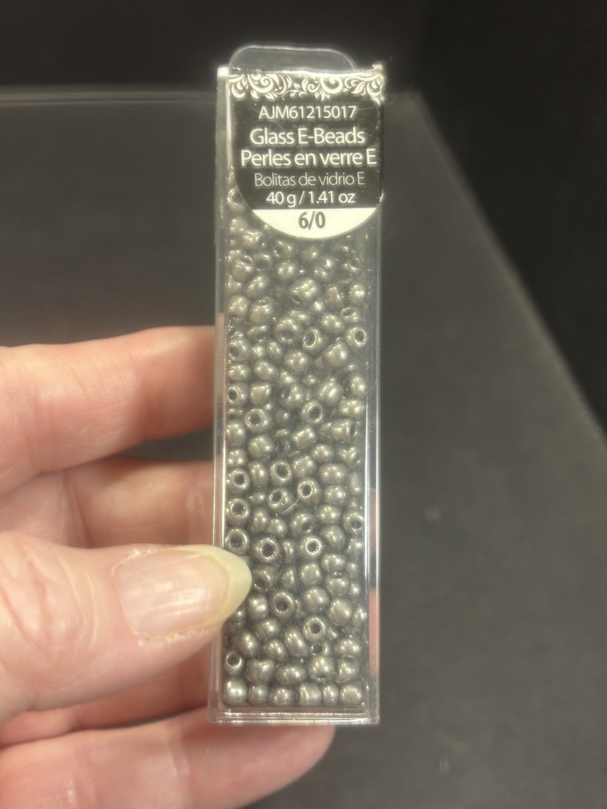 Glass E-Beads 6/0 4 Pack Mini Round Gold Black Gray Teal New Used Jewelry Making