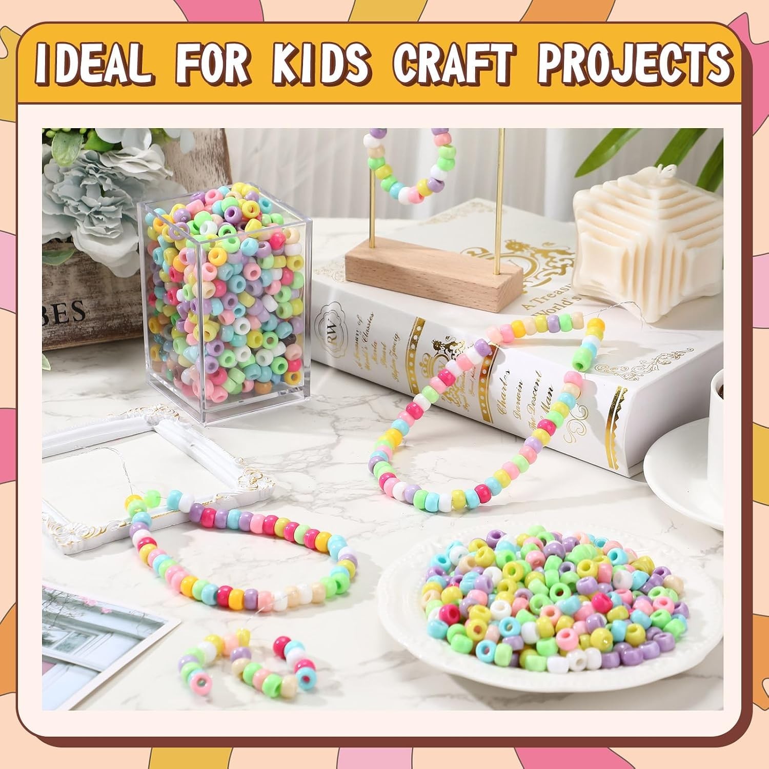 Bulk Plastic Beads for Jewelry Making – Assorted Colors