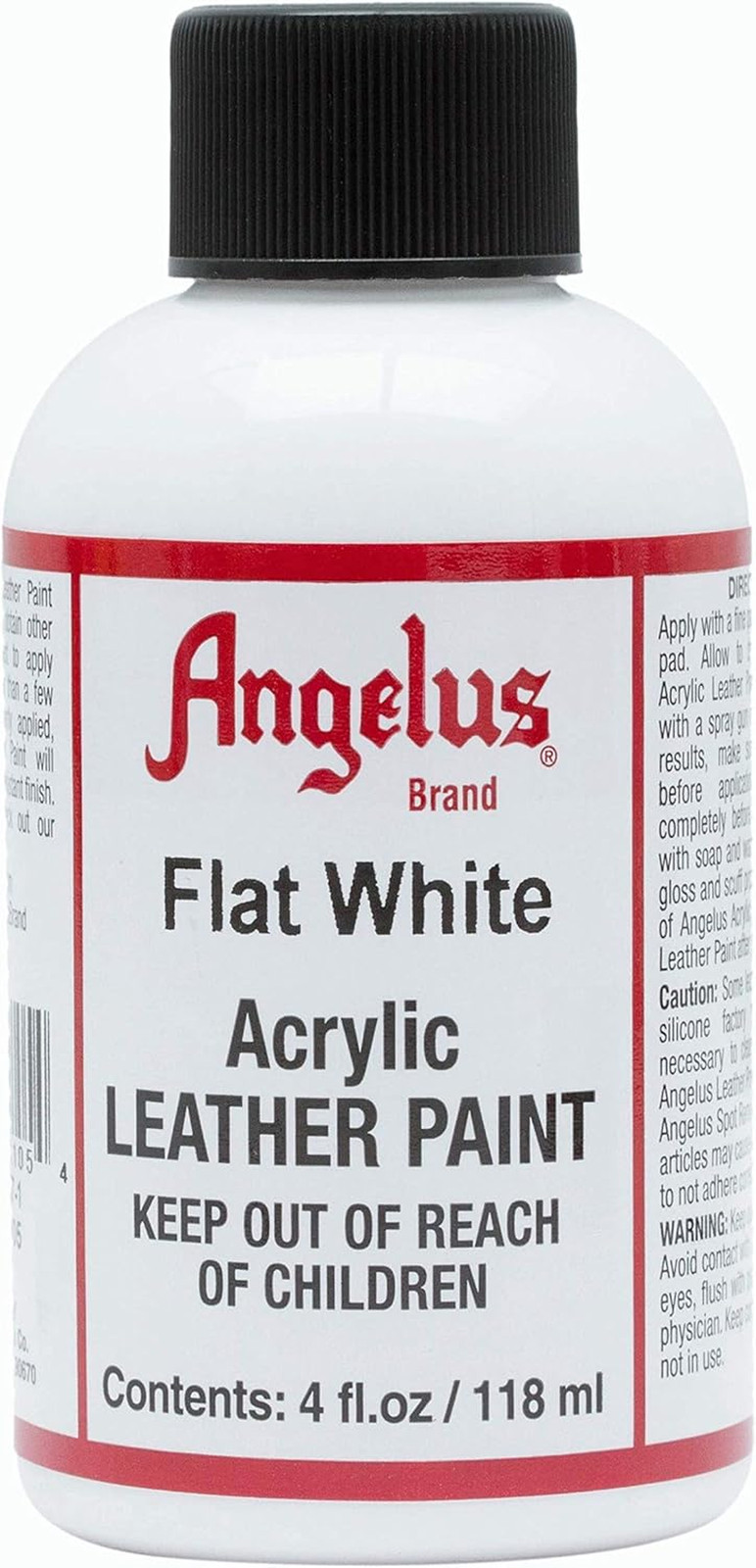 Acrylic Leather Paint Flat White 4 oz For Shoes Sneakers Furniture Canvas