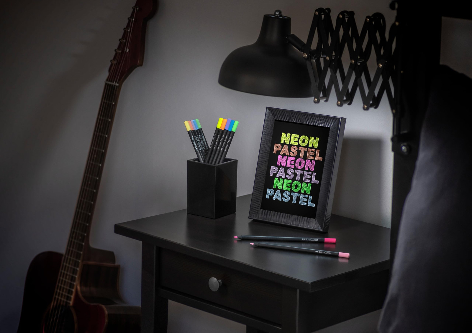 Faber Castell Black Edition Colored Pencils 12 Count Pastel Neon Eco Friendly