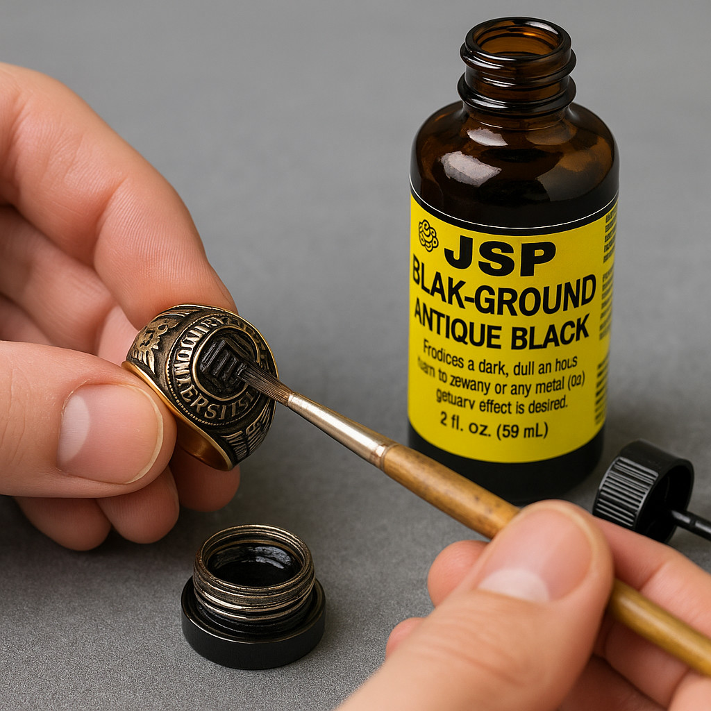BLAK-GROUND Antique Black Patina Solution Gold Silver Jewelry Matte Thick JSP