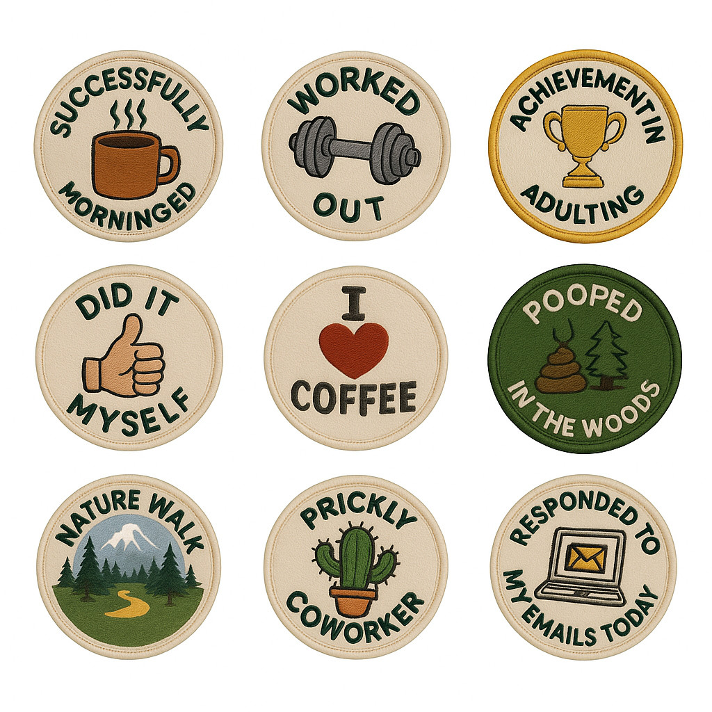 Adult Merit Badge Logo Patch Embroidered Iron-On Applique Achievement Award