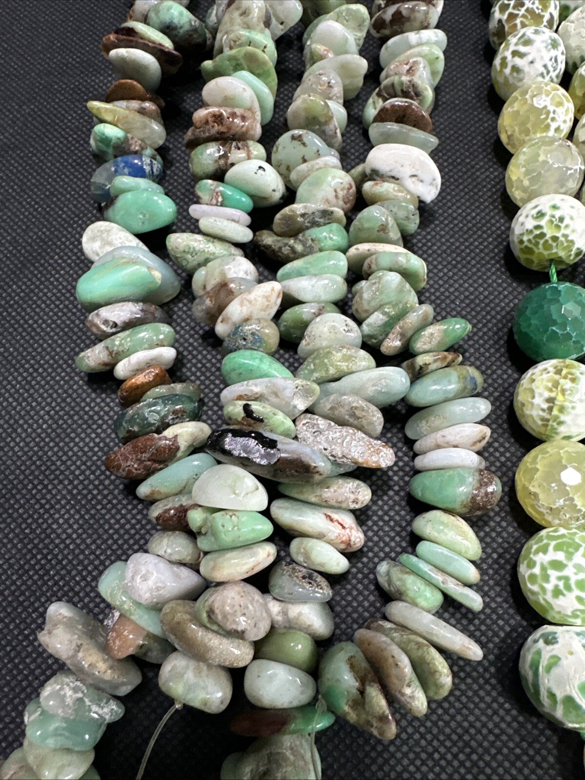 Lot of Fine Jewelry Strands Of Beads,Spacers, Pearls, Pyrite, Fire Agate & Other