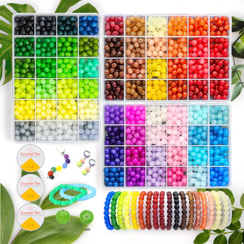 Jewelry Making Kit with 1600 Crystal Beads in 72 Colors