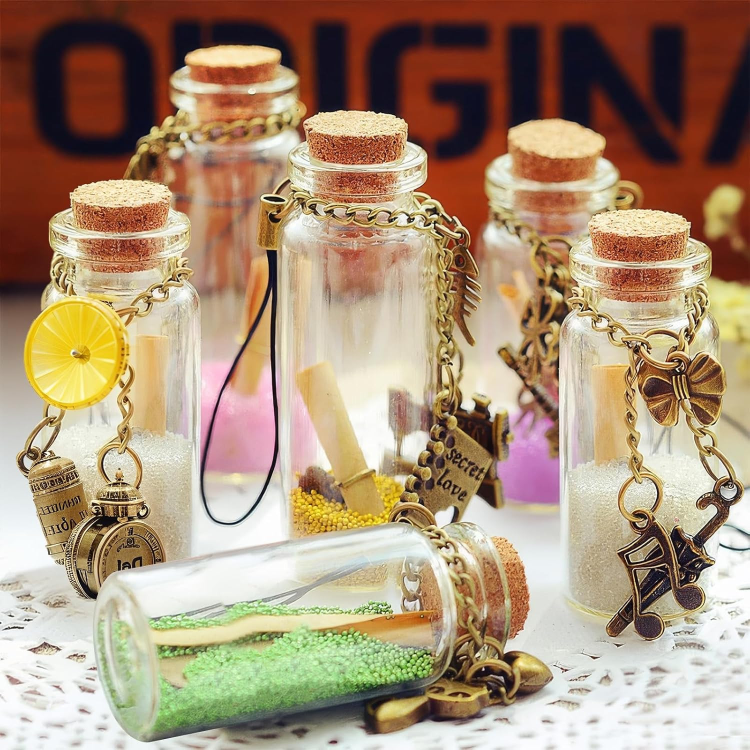 30 PCS Mini Glass Bottles, 10Ml Small Glass Bottles, Vials Cork Stoppers, Spell