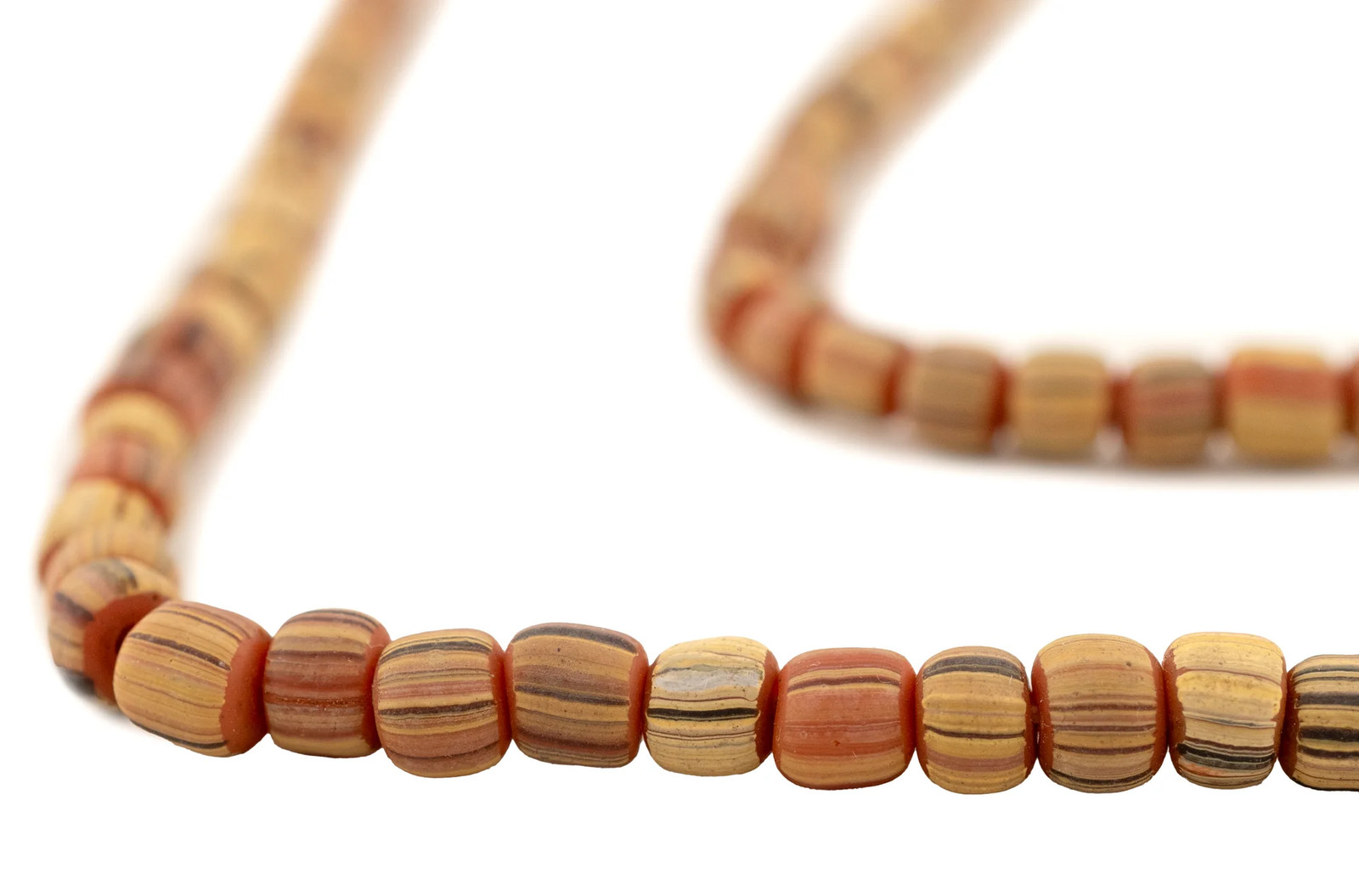 Honey Ember Java Gooseberry Beads 5mm Indonesia Multicolor Cylinder Glass