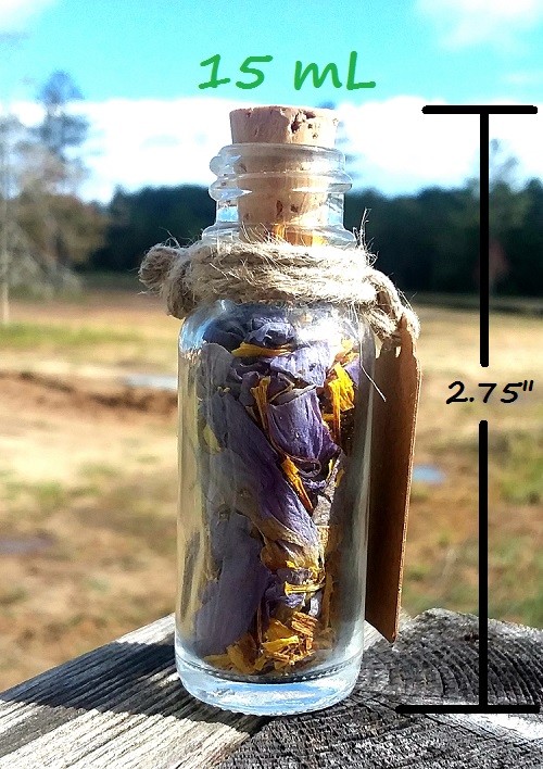 Herbs in Glass Cork Bottle Apothecary Vial Organic Yoga Herb Decor Gift Wicca