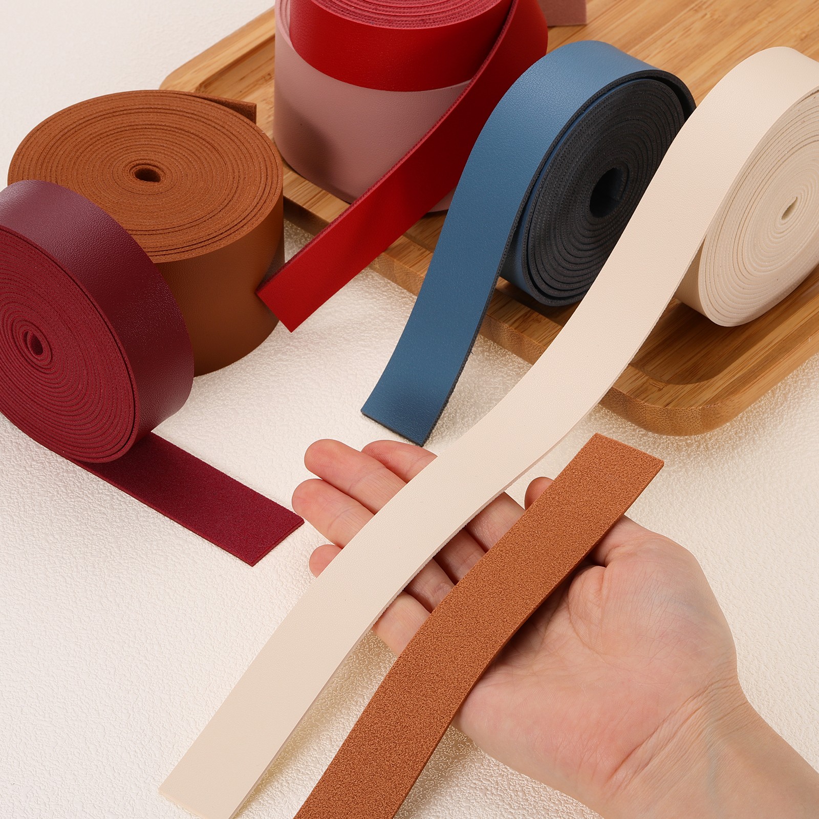 Faux Leather Straps, 1″ x 137.8″ Leather Strip (2mm Thick, White)