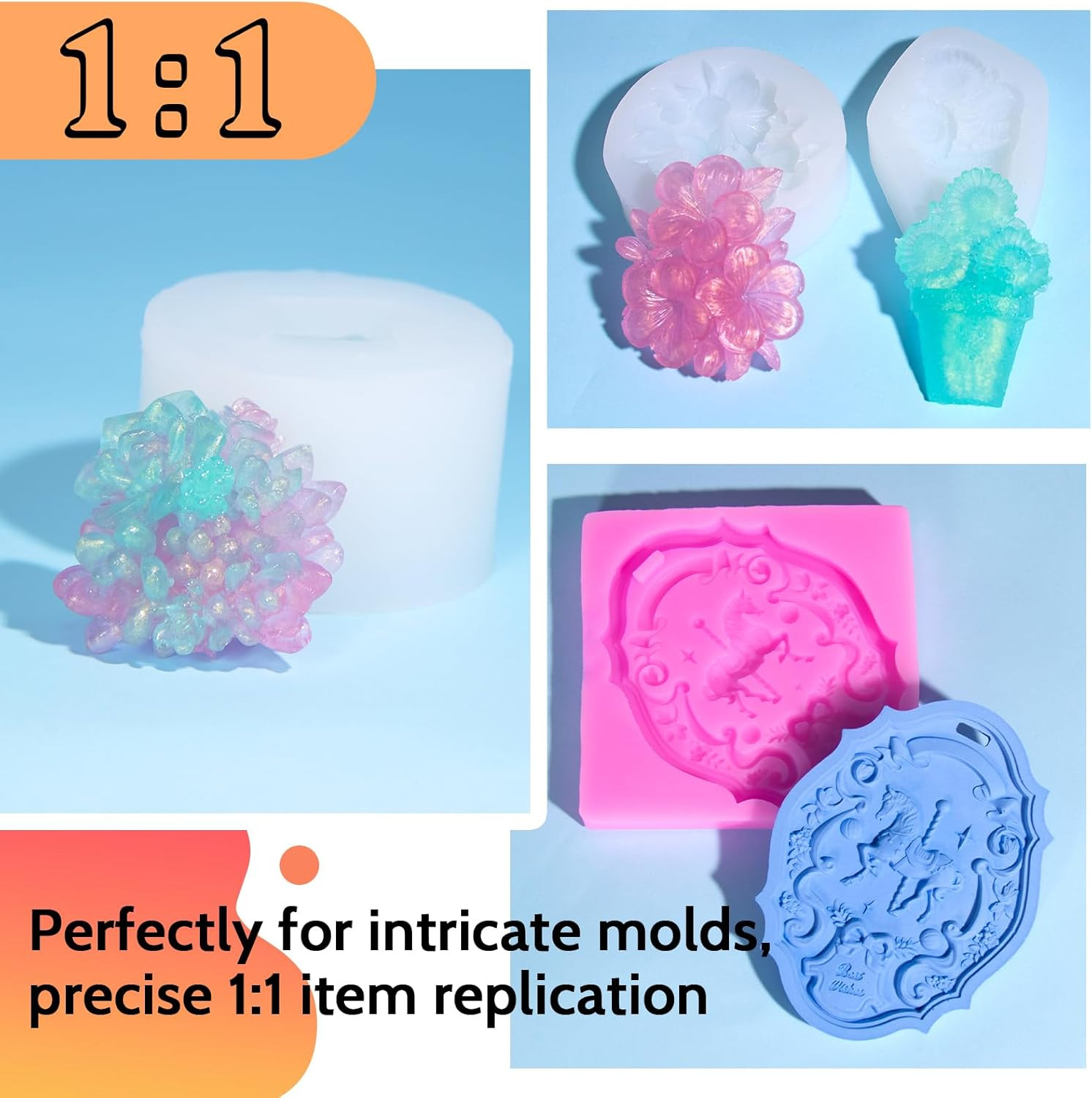 Silicone Mold Making Kit, 2.32Lb(37Oz) Super Elastic Liquid Silicone Rubber Fast