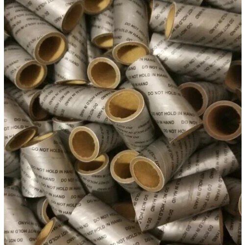 25pc 1″ x 2.5″ silver print firework kraft tube with paper caps