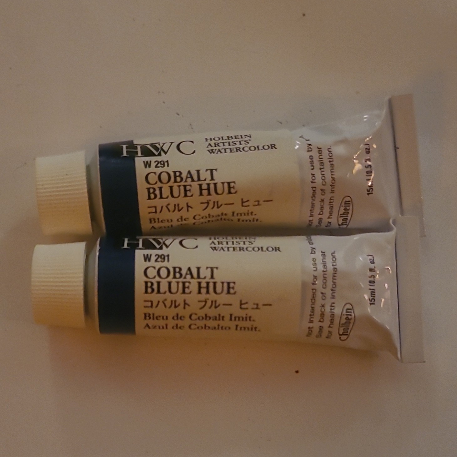 Holbein HWC Artists’ Watercolor Paint Cobalt Blue Hue W291 15ml 2-Pack