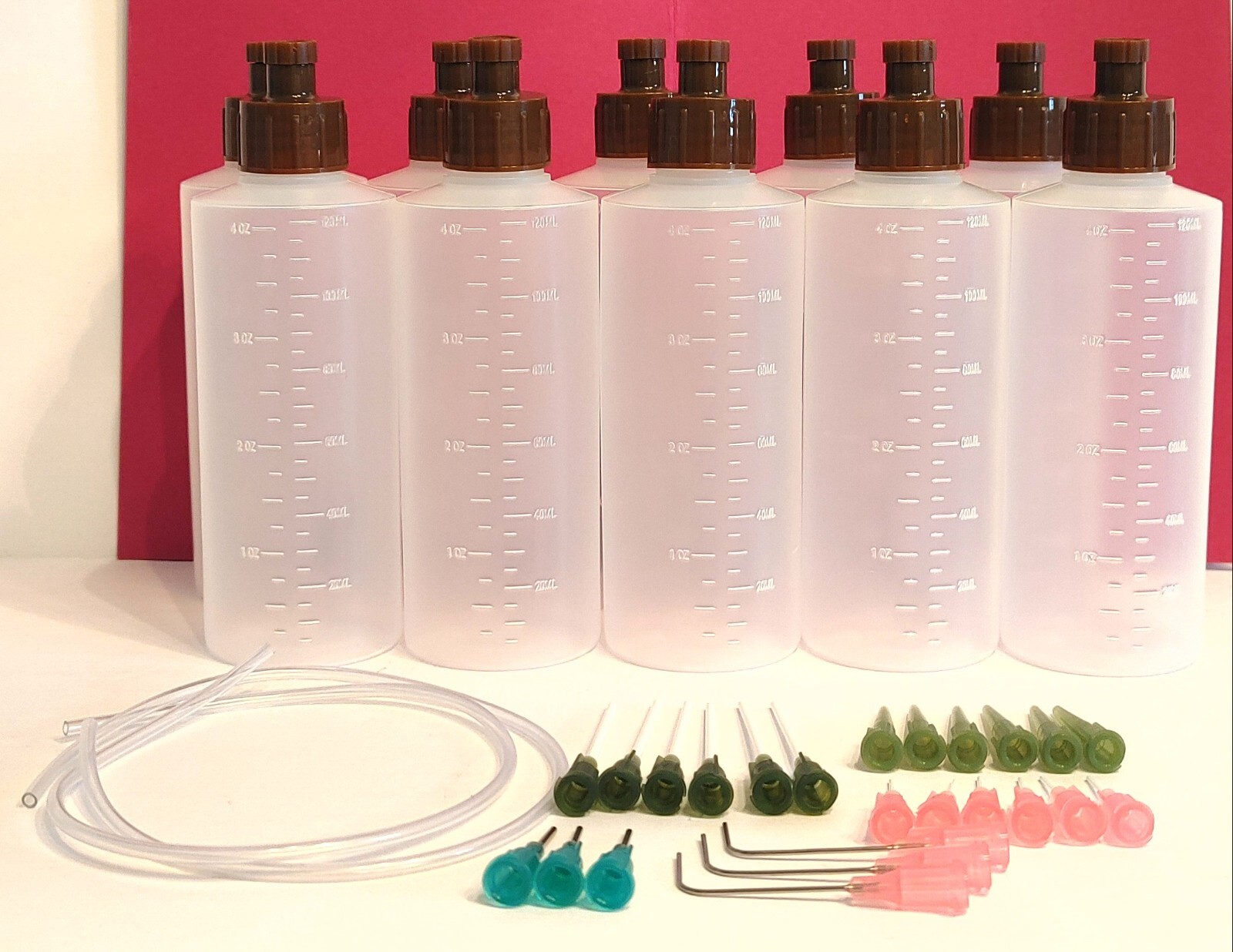 Multipurpose 4 oz Squeezable Bottles W/Attachable (Twist On) Tips – Set of 10