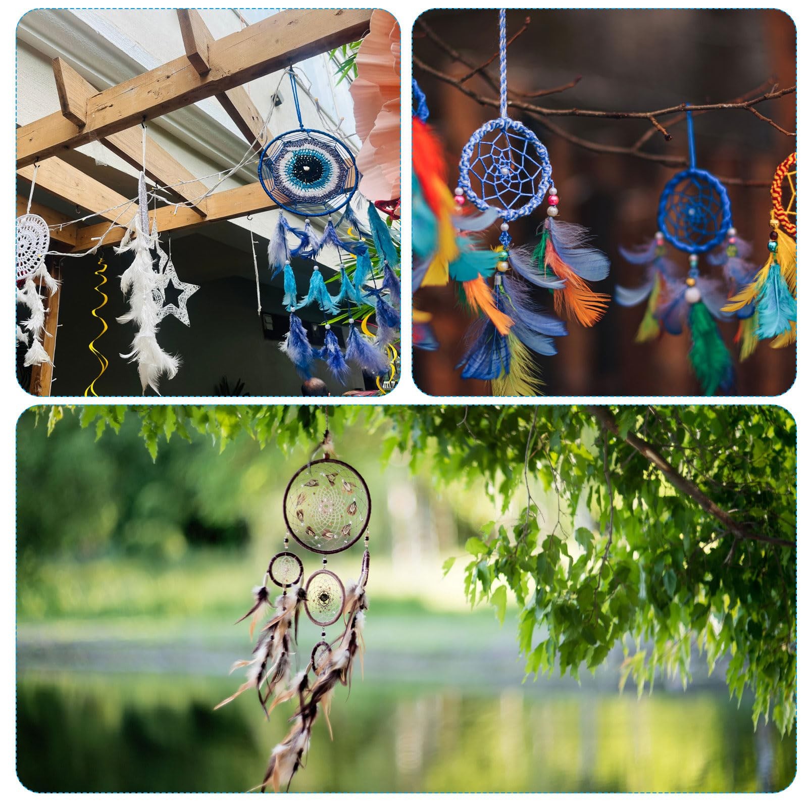 PATIKIL DIY Dream Catcher Kit, Making Supplies Wall Mint Green