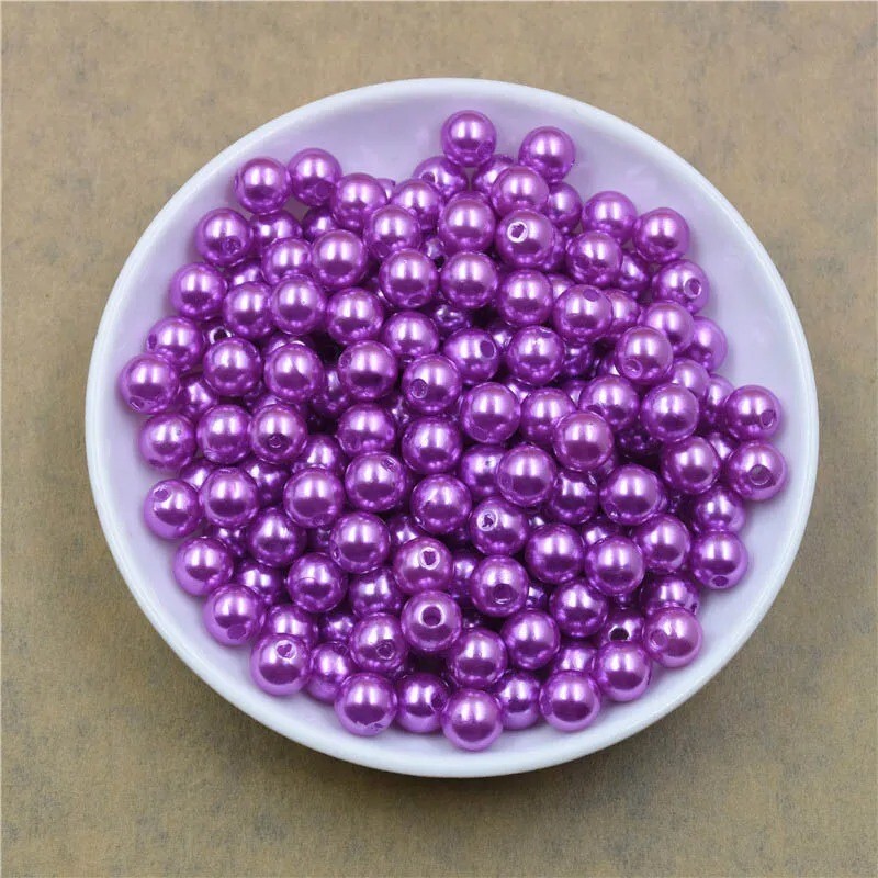 GLASS PEARL BEADS ROUND 3/4/6/8/10/12mm 50x100x300x400x500x1000 Jewelry Making