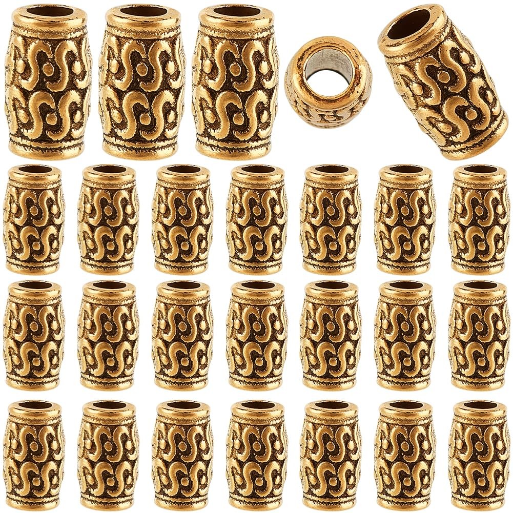 SOFPLATE 1 Box 100Pcs Column Spacer Beads Alloy Large Hole European Bead Bulk…